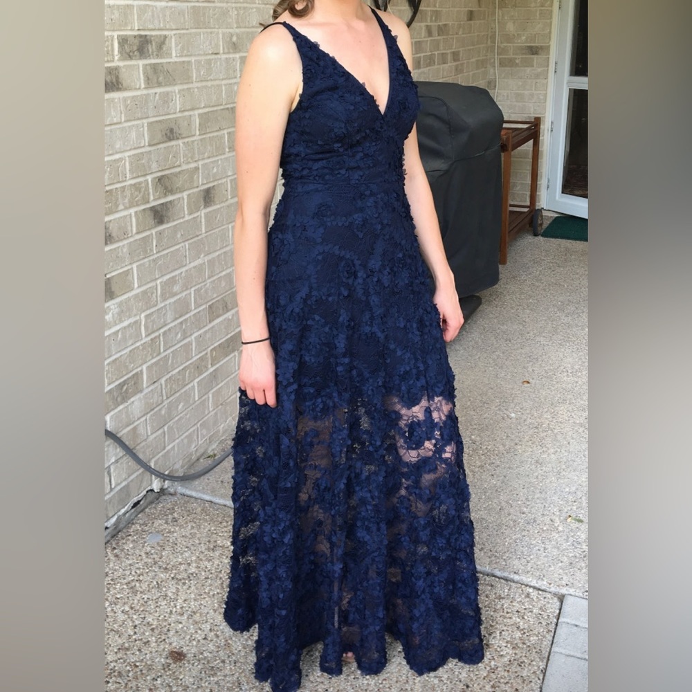 XSCAPE navy formal gown